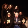 Director Peter Brook on the set of his "La Tragedie de Carmen" at the Brooklyn Academy of Music surrounded by the five singers who sing the role of Carmen (Brooklyn)