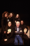 Director Peter Brook on the set of his "La Tragedie de Carmen" at the Brooklyn Academy of Music surrounded by the five singers who sing the role of Carmen (Brooklyn)