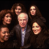 Director Peter Brook on the set of his "La Tragedie de Carmen" at the Brooklyn Academy of Music surrounded by the five singers who sing the role of Carmen (Brooklyn)