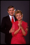 Publicity photos of actors Len Cariou & Jo Sullivan while making cabaret appearance (New York)