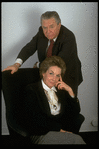 Portrait of theatrical producers Alexander Cohen & wife Hildy Parks (New York)