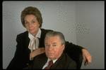 Portrait of theatrical producers Alexander Cohen & wife Hildy Parks (New York)