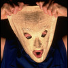 Publicity shot of performer Fred Curchack in theater piece "The Stuff That Dreams Are Made Of" at the Brooklyn Academy of Music (New York)