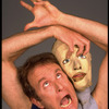 Publicity shot of performer Fred Curchack in theater piece "The Stuff That Dreams Are Made Of" at the Brooklyn Academy of Music (New York)