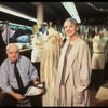 Publicity shot of costume designer Jane Greenwood and costume maker Milo Morrow in costume shop (New York)