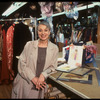 Publicity shot of costume designer Jane Greenwood in costume shop (New York)