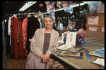 Publicity shot of costume designer Jane Greenwood in costume shop (New York)