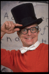 Publicity shot of actor Bill Irwin while appearing in Broadway play "The Accidental Death of an Anarchist " (New York)