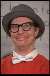 Publicity shot of actor Bill Irwin while appearing in Broadway play "The Accidental Death of an Anarchist " (New York)