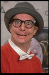 Publicity shot of actor Bill Irwin while appearing in Broadway play "The Accidental Death of an Anarchist " (New York)