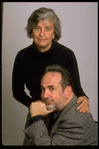 Publicity photo of husband and wife lighting designers Neil Peter Jampolis and Jane Reisman (New York)