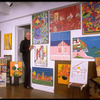 Actor/artist Van Johnson with his paintings at home (New York)
