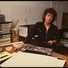 Theatrical set designer Marjorie Kellogg at work in her studio (New York)