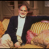 Playwright Larry Kramer on the set of his play "Just Say No" (New York)