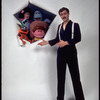 Publicity photo of ventriloquist Ronn Lucas with puppets (New York)