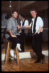 Publicity photo of choreographer Lar Lubovitch (L) and director Terry Hands (R) in rehearsal for "American in Paris" (New York)