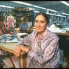 Publicity photo of theatrical costume maker Barbara Matera in her workshop (New York)