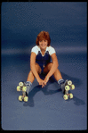 Publicity photo of actress Andrea McArdle on rollerskates (New York)