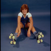 Publicity photo of actress Andrea McArdle on rollerskates (New York)