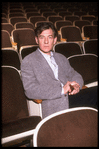 Actor Ian McKellan sitting in theater during rehearsal for production of "Richard III" at the Brooklyn Academy of Music (BAM) (New York)
