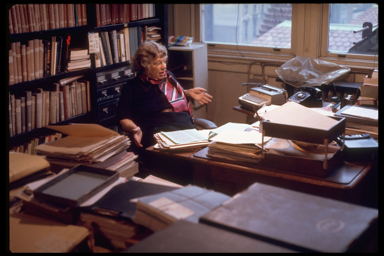 Anthropologist Margaret Mead in her office at the American Museum ...