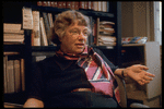 Anthropologist Margaret Mead in her office at the American Museum of Natural History (New York)