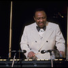 Musician Lionel Hampton in scene from Broadway concert "Clams on the Half Shell" (New York)