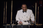 Musician Lionel Hampton in scene from Broadway concert "Clams on the Half Shell" (New York)