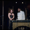 Singer/actress Bette Midler and musician Lionel Hampton in scene from Broadway concert "Clams on the Half Shell" (New York)