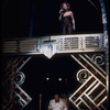 Singer/actress Bette Midler and musician Lionel Hampton in scene from Broadway concert "Clams on the Half Shell" (New York)