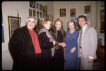(L-R) Irish actors Milo O'Shea, Tammy Grimes, Myrna Loy, playwright's widow Mrs. Sean O'Casey and producer Joseph Papp (New York)