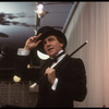 Producer Joseph Papp singing at nightclub appearance at The Ballroom (New York)