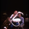 (L-R) Playwright/composer Elizabeth Swados, actress Meryl Streep and producer Joseph Papp on the set of "Alice in Concert" at the New York Shakespeare Festival Theater (New York)