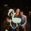 (L-R) Playwright/composer Elizabeth Swados, actress Meryl Streep and producer Joseph Papp on the set of "Alice in Concert" at the New York Shakespeare Festival Theater (New York)