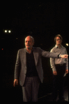 Director Harold Prince (L) & press agent Bill Evans (R) during rehearsal for Broadway musical "On the Twentieth Century" (New York)