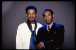 Publicity photo of musicians Max Roach and Henry Threadgill at the Brooklyn Academy of Music (New York)