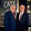 Producers (L-R) Bernard Jacobs & Gerald Schoenfeld in front of Winter Garden Theater, housing their production of musical "Cats" (New York)