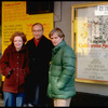 Playwright Neil Simon (C) in front of theater where his play "California Suite" plays with actors Penny Fuller and David McCallum (New York)