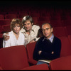 Playwright Neil Simon (R) in theater during rehearsal for National tour of his play "California Suite" starring actors Penny Fuller (L) and David McCallum (C) (New York)