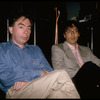 Composer Andrew Lloyd Webber (L) at unidentified recording session (New York)