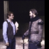 (L-R) Director Richard Jordan & actor Raul Julia in rehearsal for the New York Shakespeare Festival production of the play "Macbeth" (New York)