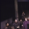 Actors (Center L-R) Melinda Mullins, Raul Julia & Larry Bryggman in a scene fr. the New York Shakespeare Festival production of the play "Macbeth" (New York)