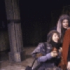 Actors (L-R) Jeanne Sakata, Mary Louise Wilson, Raul Julia & Katherine Hiler in a scene fr. the New York Shakespeare Festival production of the play "Macbeth" (New York)
