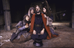 Actors (L-R) Jeanne Sakata, Mary Louise Wilson, Raul Julia & Katherine Hiler in a scene fr. the New York Shakespeare Festival production of the play "Macbeth" (New York)