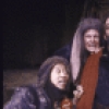 Actors (L-R) Jeanne Sakata, Mary Louise Wilson, Raul Julia & Katherine Hiler in a scene fr. the New York Shakespeare Festival production of the play "Macbeth" (New York)