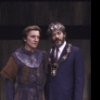 Actors (L-R) Larry Bryggman & Raul Julia in a scene fr. the New York Shakespeare Festival production of the play "Macbeth" (New York)
