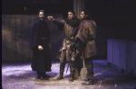Actors (L-R) Raul Julia, William Converse-Roberts & Peter Jay Fernandez in a scene fr. the New York Shakespeare Festival production of the play "Macbeth" (New York)