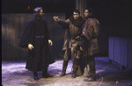 Actors (L-R) Raul Julia, William Converse-Roberts & Peter Jay Fernandez in a scene fr. the New York Shakespeare Festival production of the play "Macbeth" (New York)