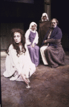 Actors (L-R) Melinda Mullins, Mary Louise Wilson, Laura Sametz & Mark Hammer in a scene fr. the New York Shakespeare Festival production of the play "Macbeth" (New York)