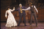 Actors (L-R) Tracey Ullman, George Guidall & Morgan Freeman in a scene fr. the New York Shakespeare Festival's production of the play "The Taming of the Shrew" at the Delacorte Theatre in Central Park. (New York)